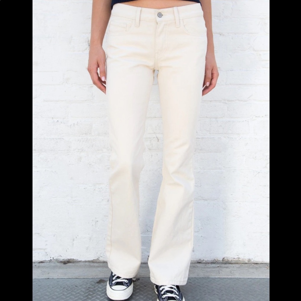 Rare brandy beige low rise flared Brielle pant
